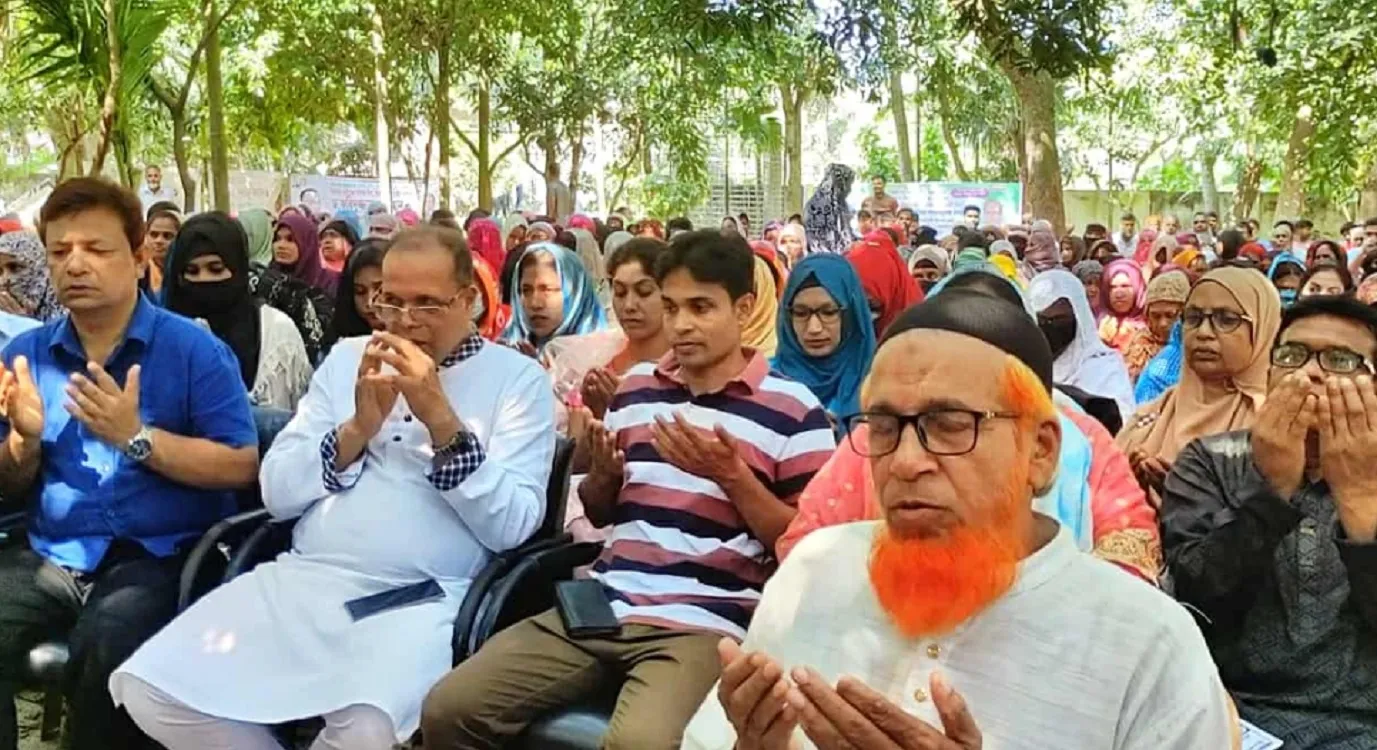 An election meeting and prayer mahfil took place in Lohagara, Narail, organized by the National People's Party (NPP).  : Photo Rupak Mukherjee, Lohagara (Narail) Correspondent