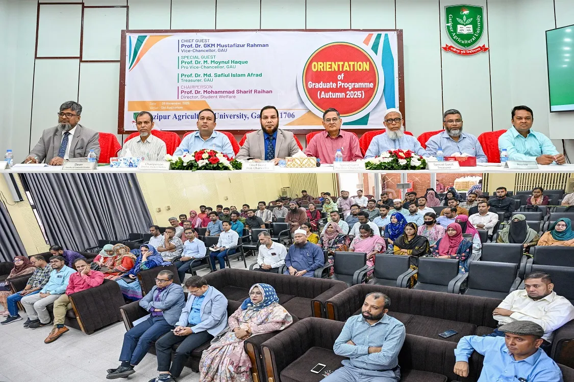 The university's registrar, Md. Abdullah Mridha, welcomed everyone with a speech. He provided a brief overview of the university's academic legacy and research capabilities. : Photo Abul Hossain , Staff Reporter, Gazipur