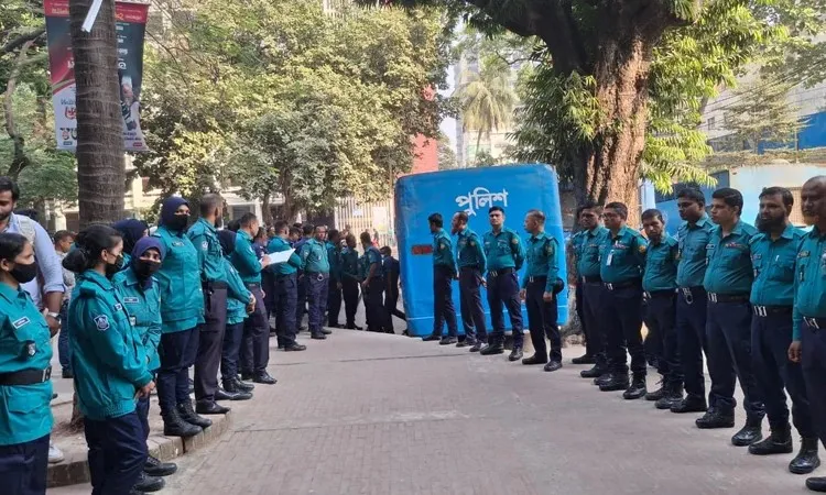 Heightened security in Dhaka as court prepares to deliver verdict in high-profile Purbachal graft case. Photo : BSS