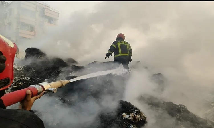 Fire Destroys 4 Jhut Warehouses in Gazipur