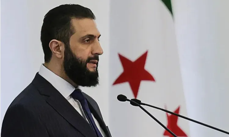 Syria’s interim President al-Sharaa speaks during a Ministerial formation of the government of the Syrian Arab Republic, in Damascus, Syria: Photo collected