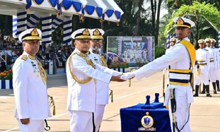 The Navy Chief presented medals to the trainees who excelled in various subjects.: Photo Chattogram Bureau