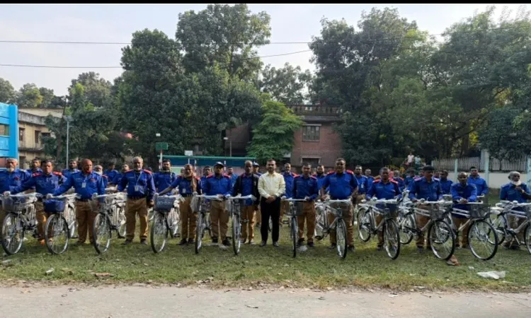 Bicycles have been distributed among village police members in Kaliganj Upazila of Gazipur.
