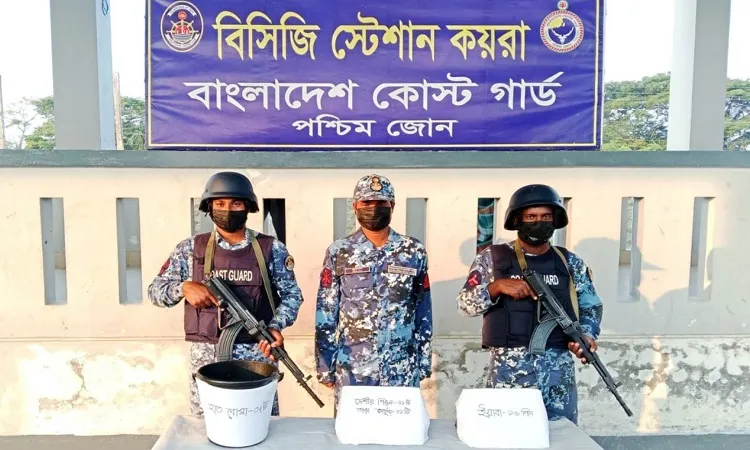 A team from the Coast Guard Koyra Station conducted a raid in the area adjacent to Buri Goalini in Shyamnagar Upazila of Satkhira.