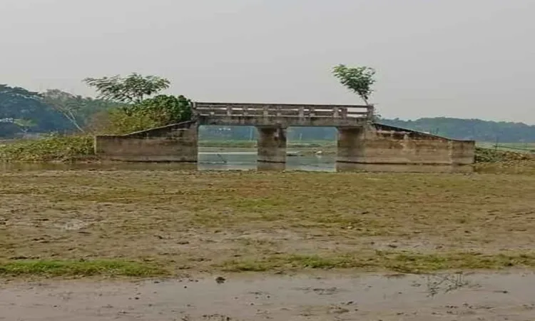 There is no connecting road, a bridge worth about 2 million taka stands in the char