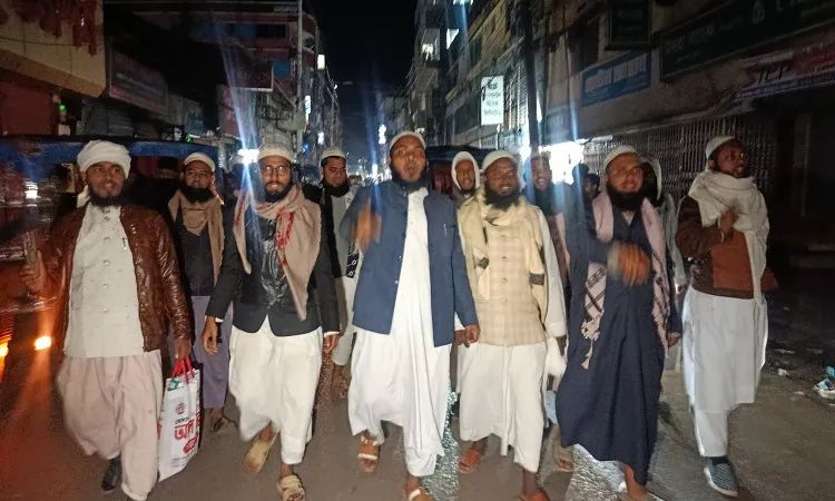 Protest rally in Bhola against the killing of Sharif Osman Hadi