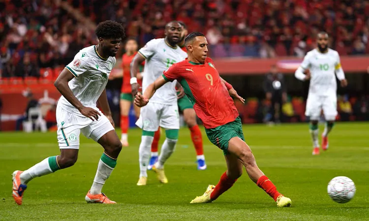 CAF Africa Cup of Nations - Morocco 2025 - Group A - Morocco v Comoros - Prince Moulay Abdellah Stadium, Rabat, Morocco - December 21, 2025 Morocco's Soufiane Rahimi in action with Comoros' Kenan Toibibou REUTERS