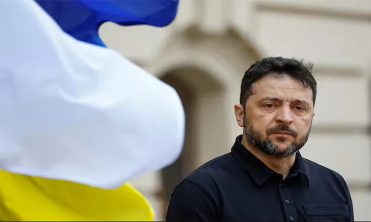 Ukraine's President Volodymyr Zelenskiy waits to welcome Cyprus' President Nikos Christodoulides, amid Russia's attack on Ukraine, in Kyiv, Ukraine: Photo RUETERS