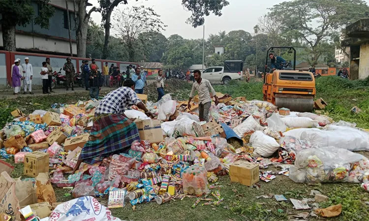 Adulterated Baby Food Worth Tk 15 Lakh Destroyed in Boalmari