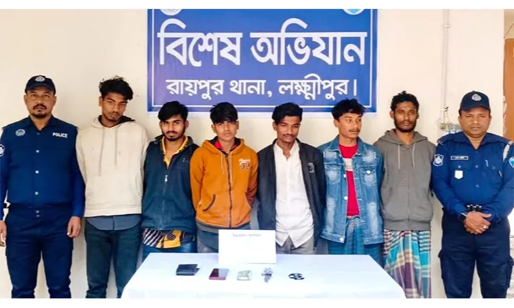 Six Robbers Arrested in Lakshmipur After Midnight Chase