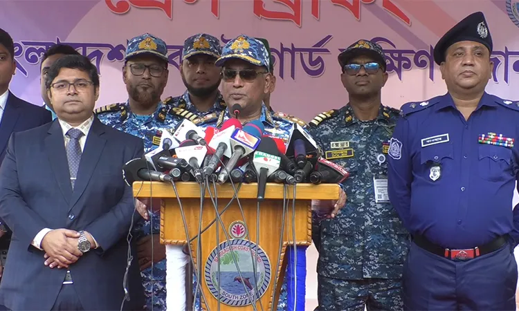 Bangladesh Coast Guard Director General Rear Admiral Md Ziaul Haque a press briefing held on Friday afternoon at the Rajapur–Kachia Contingent Area.