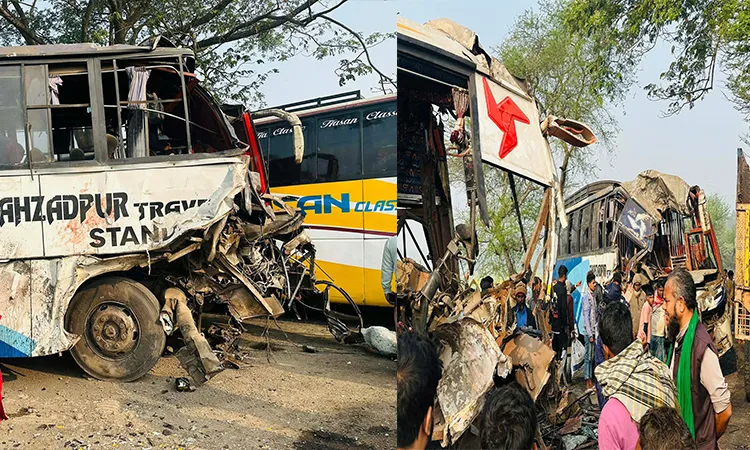 Four people have died and at least 50 were injured after two buses collided.