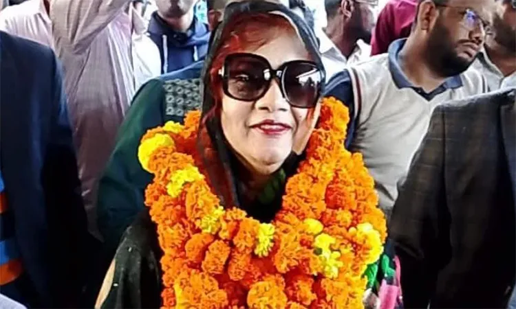 Newly elected MP Elaine Bhutto showered with flowers in Nalchiti