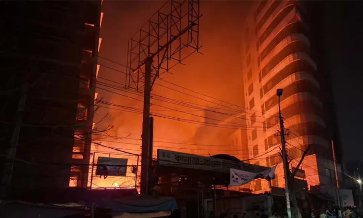 A fire broke out at Karwan Bazar fish market.