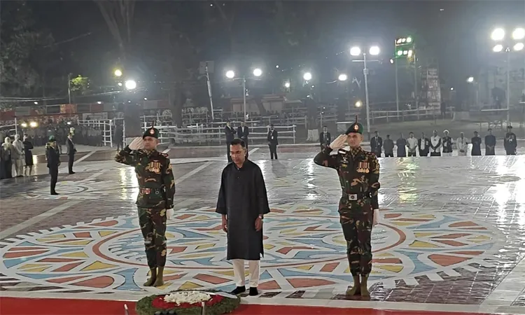 Prime Minister Tarique Rahman paid tribute to the martyrs by placing a wreath at the Central Shaheed Minar in Dhaka.