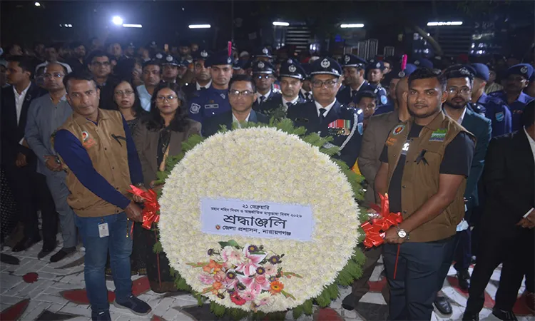 Narayanganj DC Pays Tribute to Language Martyrs at Central Shaheed Minar