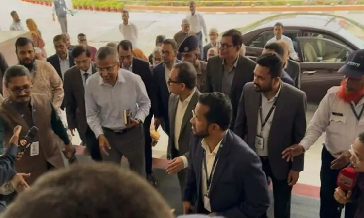 Newly appointed Governor Md. Mostaqur Rahman was welcomed by high-ranking officials upon entering Bangladesh Bank. Photo: Collected