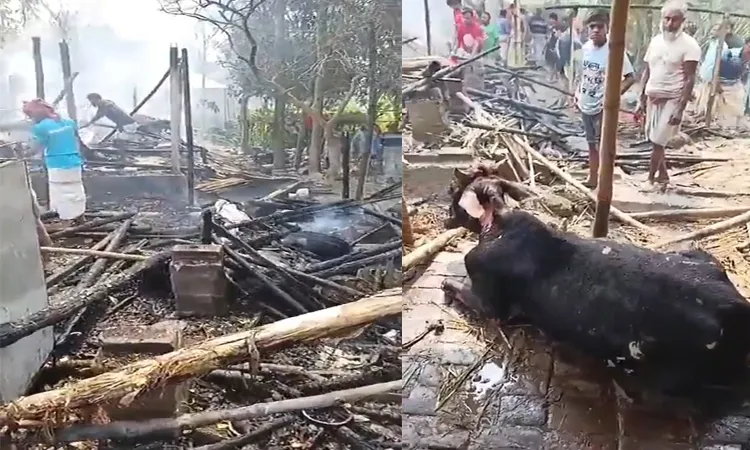 Fire Destroys Farmer’s House in Pabna’s Chatmohar