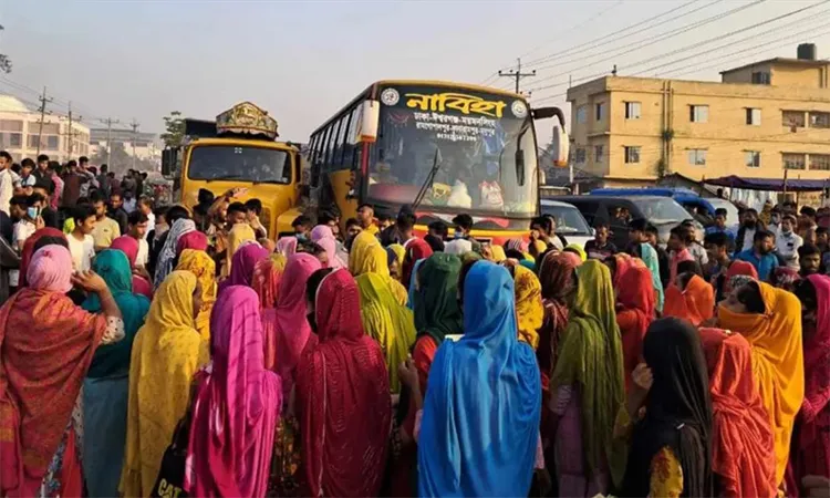 Gazipur Garment Workers Block Dhaka-Tangail Highway