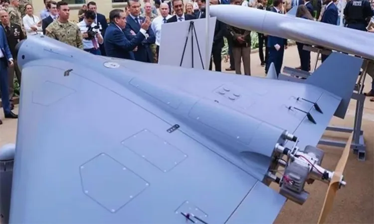 Photo: A fake drone called 'Lucas', modeled after Iran's Shahed drone.