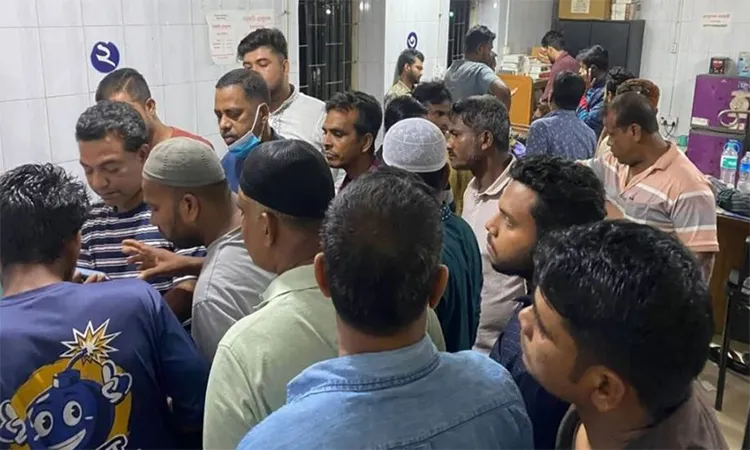 Autorickshaw driver Sultan Mia undergoing treatment at Sakhipur Upazila Health Complex. Photo: Collected