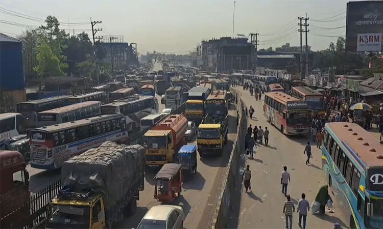 On Thursday morning, tailbacks stretching up to 20 kilometres were reported on the Dhaka–Tangail Highway.