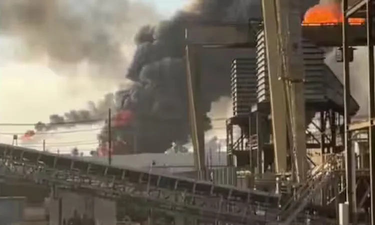 Witnesses reported a loud blast that shook surrounding homes before flames engulfed parts of the facility.