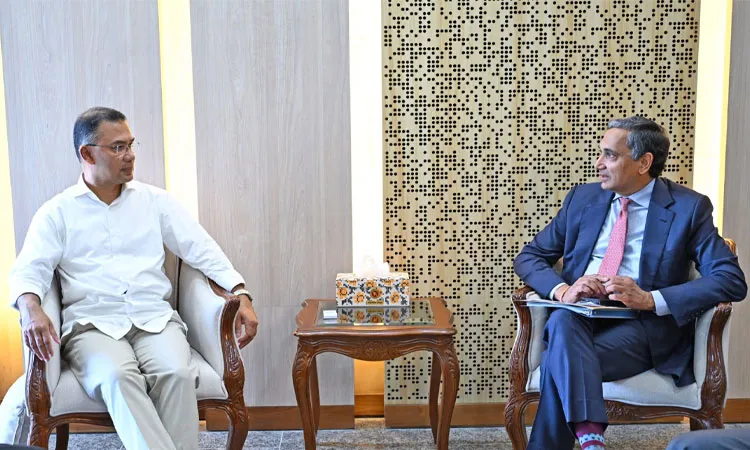 Prime Minister Tarique Rahman at the Bangladesh Secretariat meets IMF’s Krishna Srinivasan.