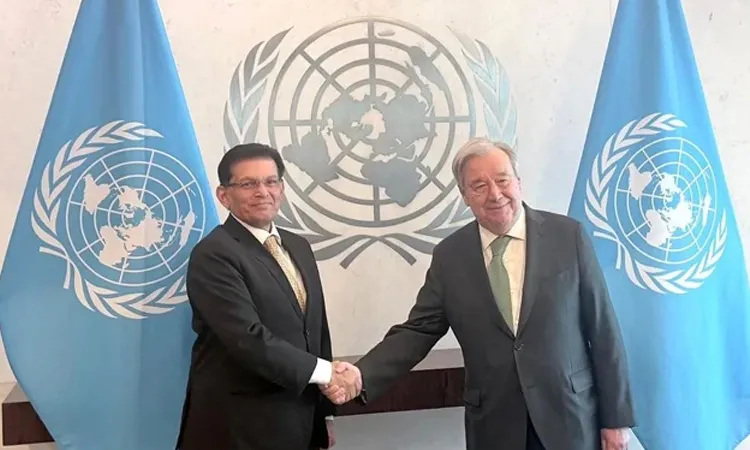 UN Secretary-General António Guterres has reaffirmed the United Nations’ unwavering support and solidarity with Bangladesh during a meeting with Foreign Minister Dr Khalilur Rahman at the UN Headquarters. Photo: MoFa