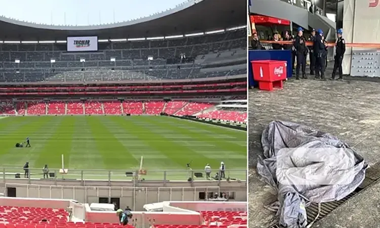 The incident took place at the iconic Estadio Azteca shortly before a friendly match between Mexico and Portugal.