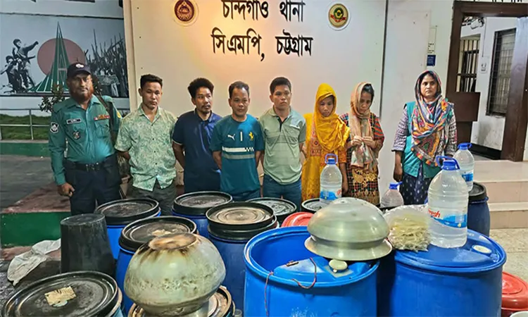 Illegal Distillery Busted in Chattogram, 6 Arrested
