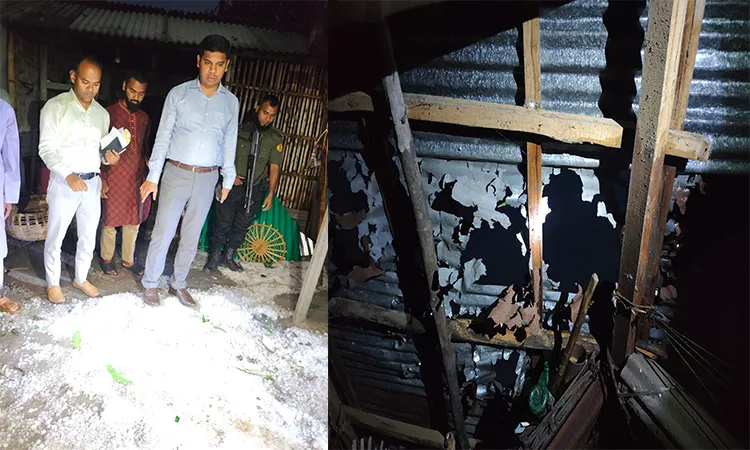 : Upazila Executive Officer Ahmed Hachan and Project Implementation Officer Mizanur Rahman are visiting the incident site.