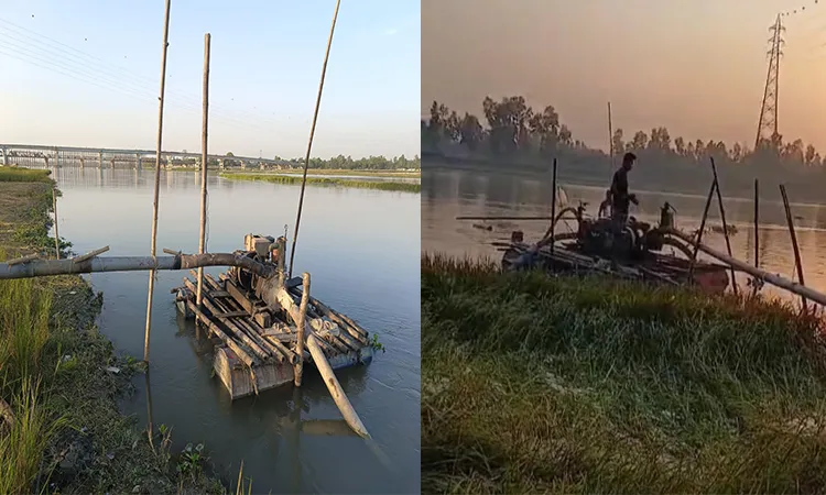 Local sources report that powerful dredger machines have been installed near the construction site of the bridge.