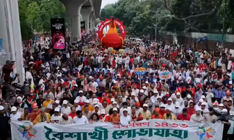 The Mangal Shobhajatra is an annual colorful procession organized by Dhaka University.