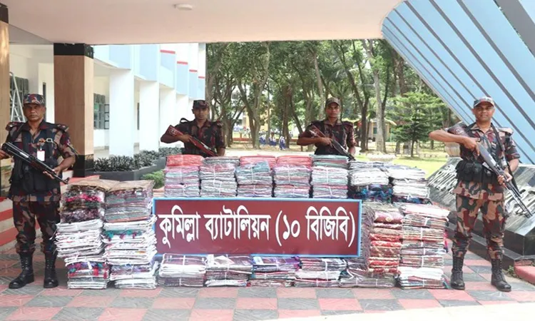 BGB Seizes Indian Sarees Worth Tk 72 Lakh in Comilla