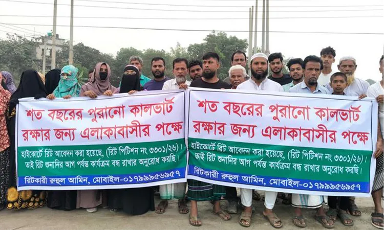 Residents Protest to Save Century-Old Culvert in Sonargaon