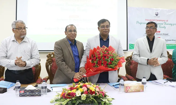 UGC Chairman Professor Dr. Mamun Ahmed inaugurates a World Bank-funded professional development program at the BOU Gazipur campus.