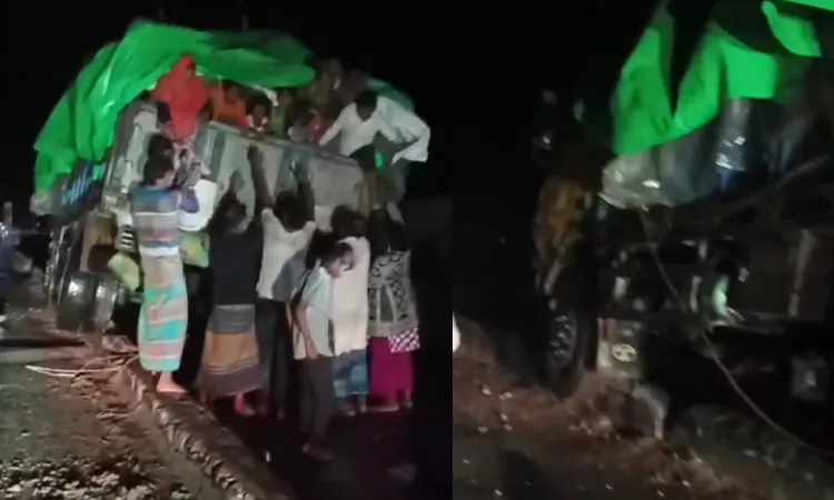 Truck Carrying Passengers Crashes into Pabna Road Divider