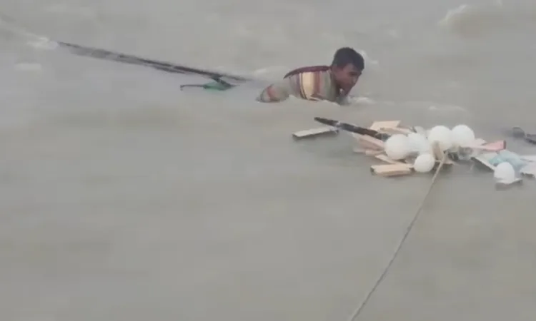 Fisherman Rescued After Boat Sinks in Meghna River, Bhola