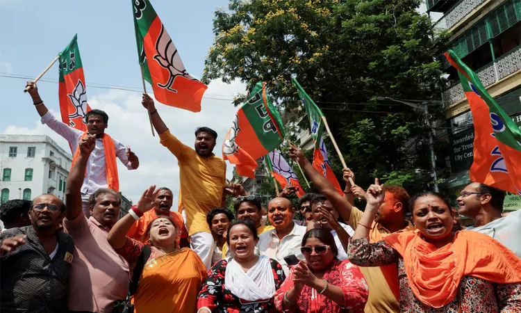 The BJP crossed the majority threshold in the 294-member West Bengal Assembly, leading or winning in 208 seats.