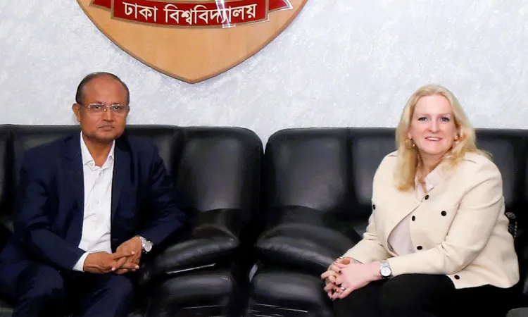 The MoU was signed by Professor Dr. A.S.M. Mohiuddin, Chairman of the DU Department of Soil, Water & Environment and Alison Ward.