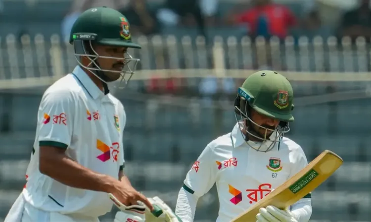 Najmul Hossain Shanto’s 101 and Mominul Haque’s 91 power Bangladesh to 301/4 on Day 1 of the Mirpur Test.