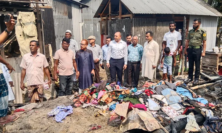 Devastating Fire in Muksudpur Leaves Four Families Homeless