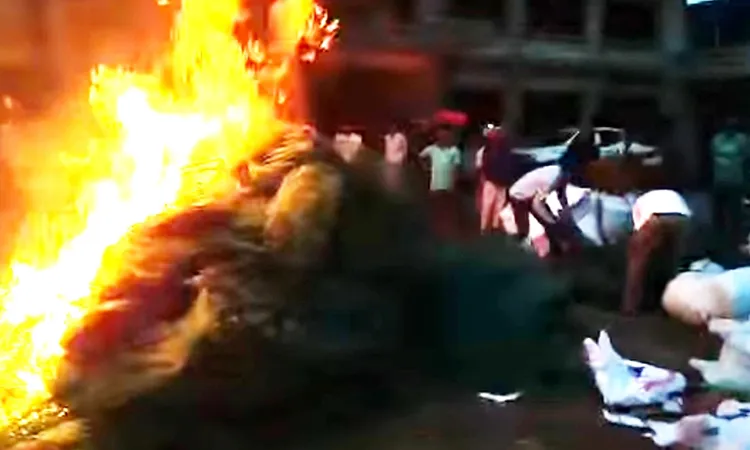 Seized nets were transported to the upazila premises and publicly burned.
