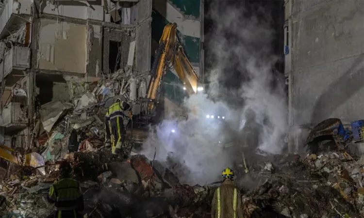 The strike on the Darnytskyi district apartment building resulted in 24 confirmed fatalities.