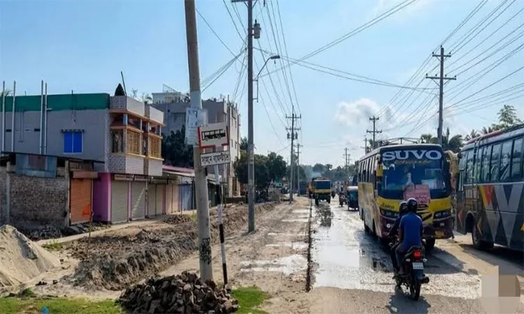 Electric Poles Stall Paikgachha Highway Widening Project