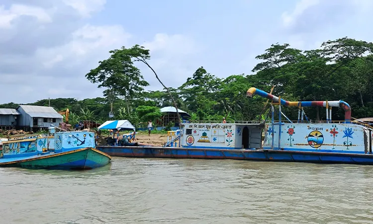 Illegal Sand Mining Dredger 3 Bulkheads Seized in Bhola