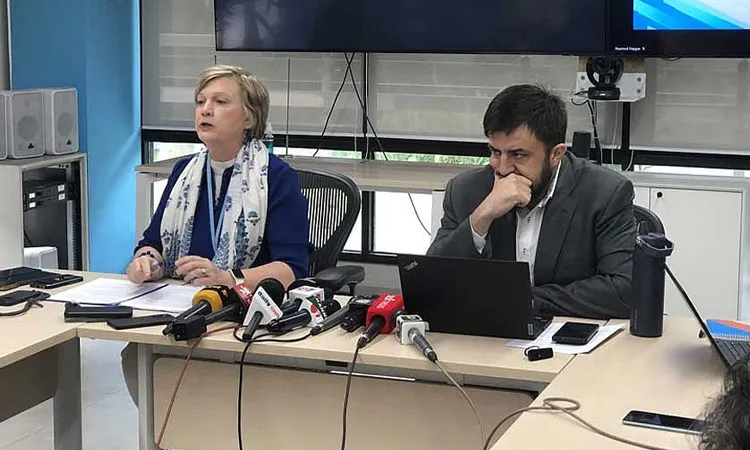 UNICEF Representative Rana Flowers have been preserved exactly as stated during the press conference.