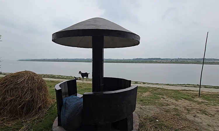 A new dam on the Madhumati River protecting thousands of families and historic sites from decades of erosion.