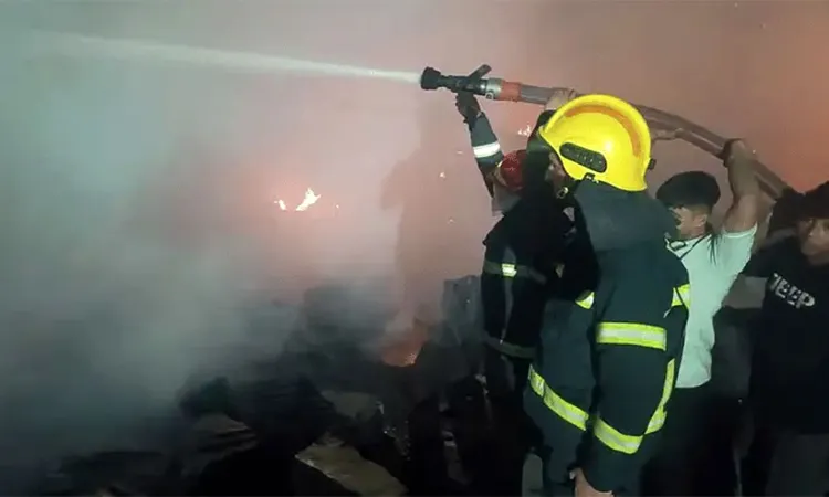 Fire Service and Civil Defence spokesperson Talha Bin Zasim confirmed that the Kalshi slum fire started at 7:23 PM on Monday and was brought under control at 9:35 PM after 15 units were deployed to the scene.